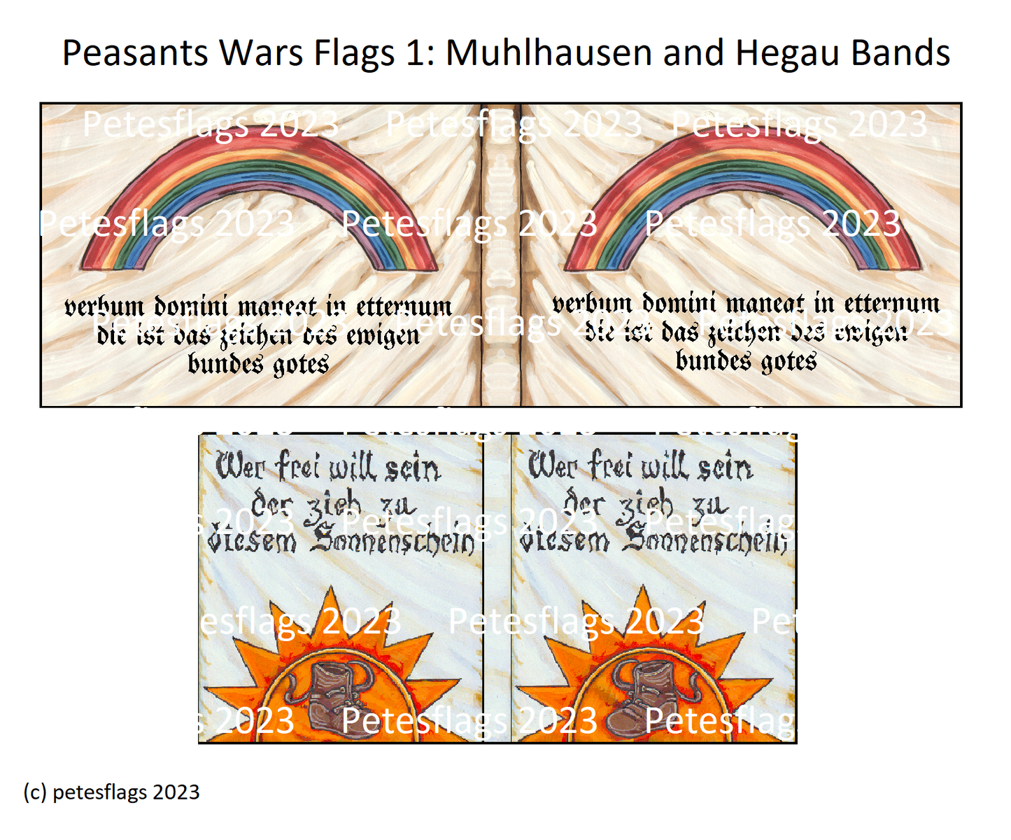 REN 70. German Peasant War Flags - Muhlhausen and Hegau bands