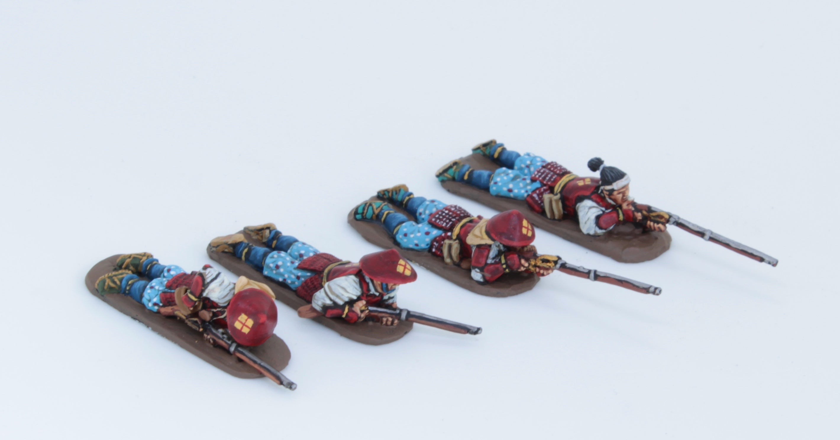 ASH 05. Ashigaru teppo firing line - prone – Steel Fist Miniatures